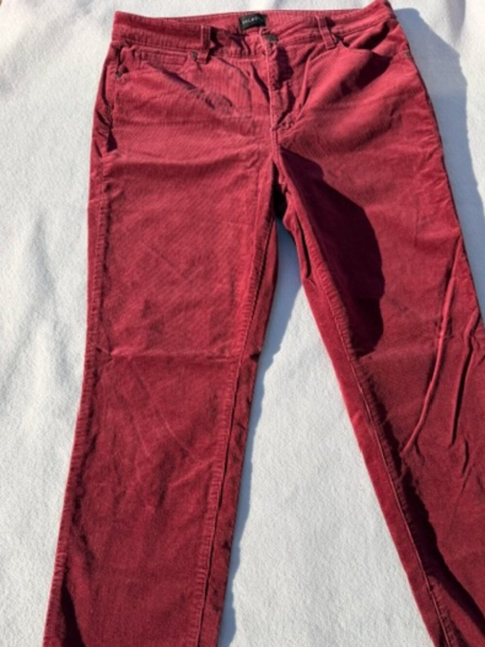 Talbots Corduroy Straight Leg Pants Women Sz 12 Petite Color: Wine Boho & Chic